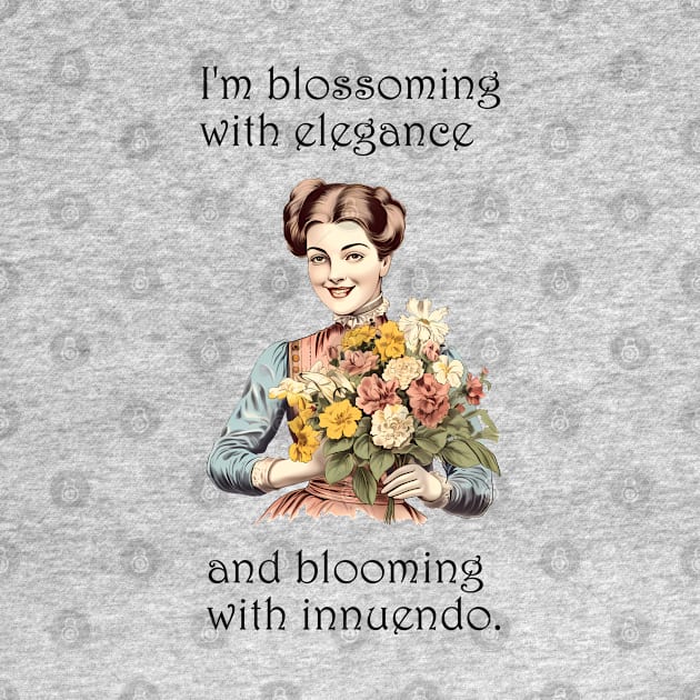 Blossoming Elegance & Blooming Innuendo: Victorian Lady with Flowers by BalderdashBTQ